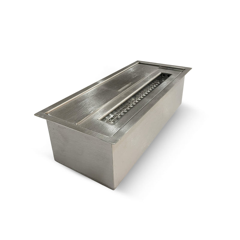 Bruciatore per camino a bioetanolo biocamino in acciaio inox 1,5 lt L30xP12.5xH8.5 cm