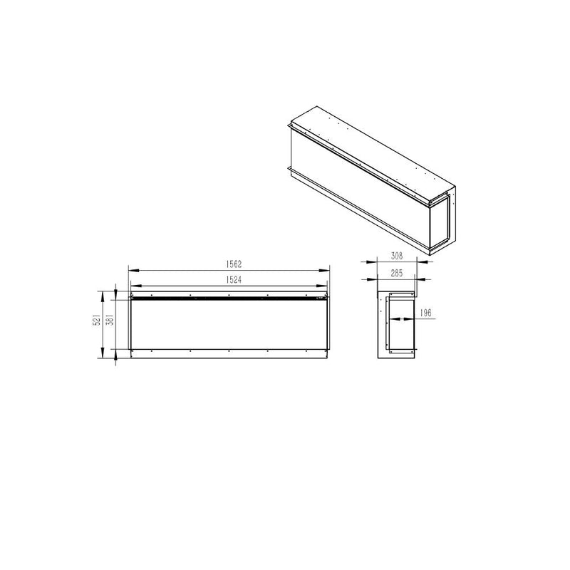 Camino elettrico da incasso a parete 3 lati L 150 LED RGB APP BELMONT150