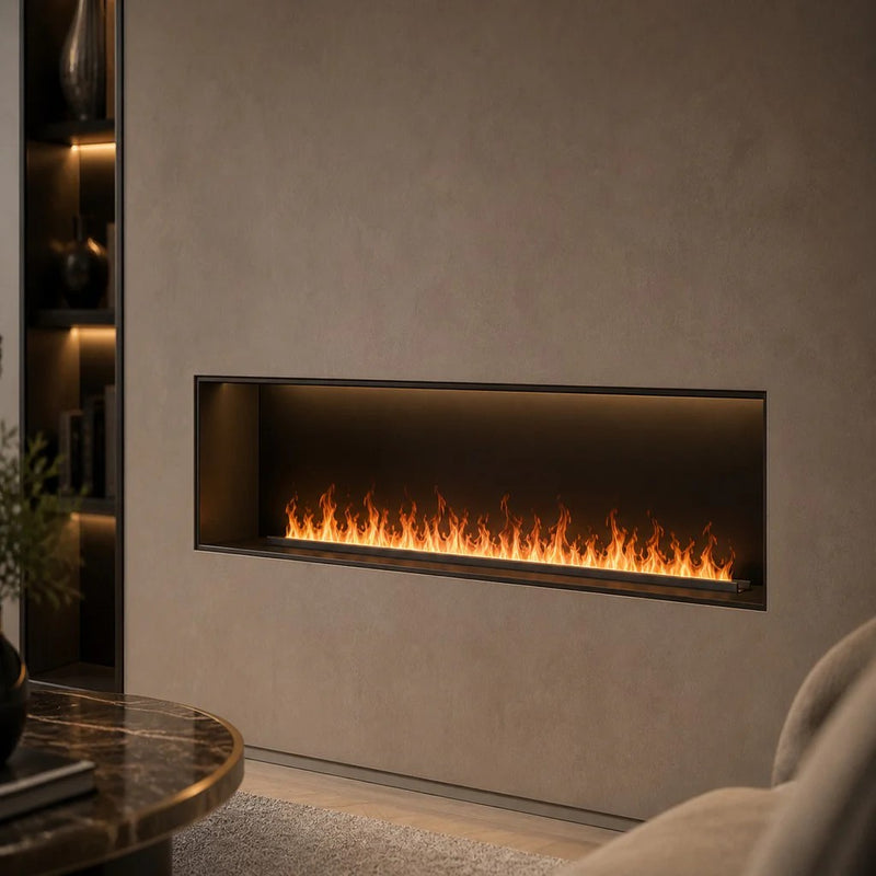 Camino elettrico a Vapore Acqueo 3D APP bruciatore inserto da incasso L 75 VAPOR75