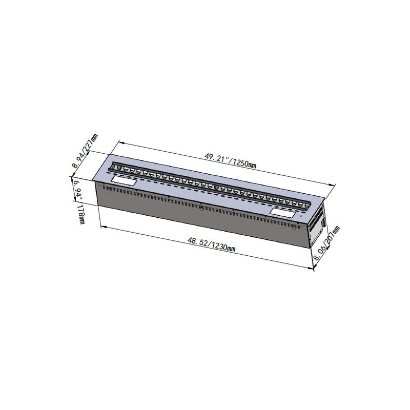 Camino elettrico a Vapore Acqueo 3D APP bruciatore inserto da incasso L 125 VAPOR125