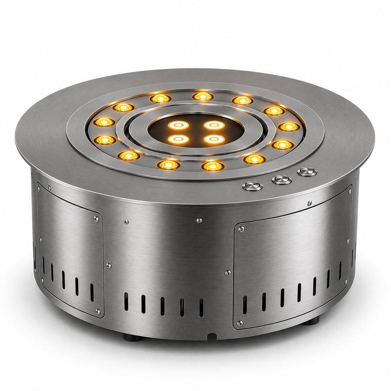Camino elettrico a Vapore Acqueo 3D bruciatore inserto tondo da incasso d.35 ROUND3D350