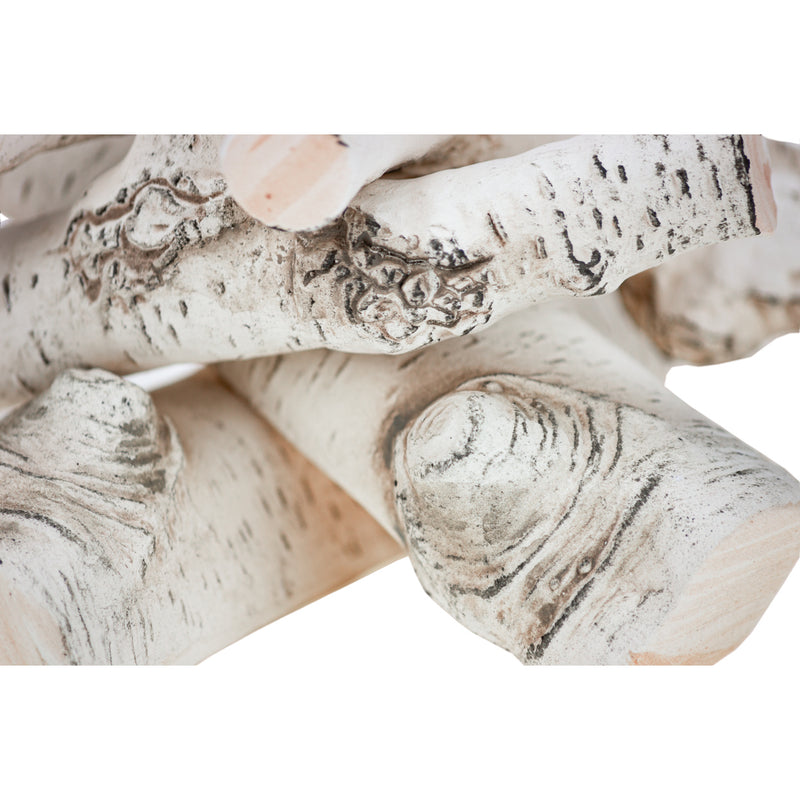 Set 4 pz Legna grande decorativa in ceramica betulla per camino a bioetanolo