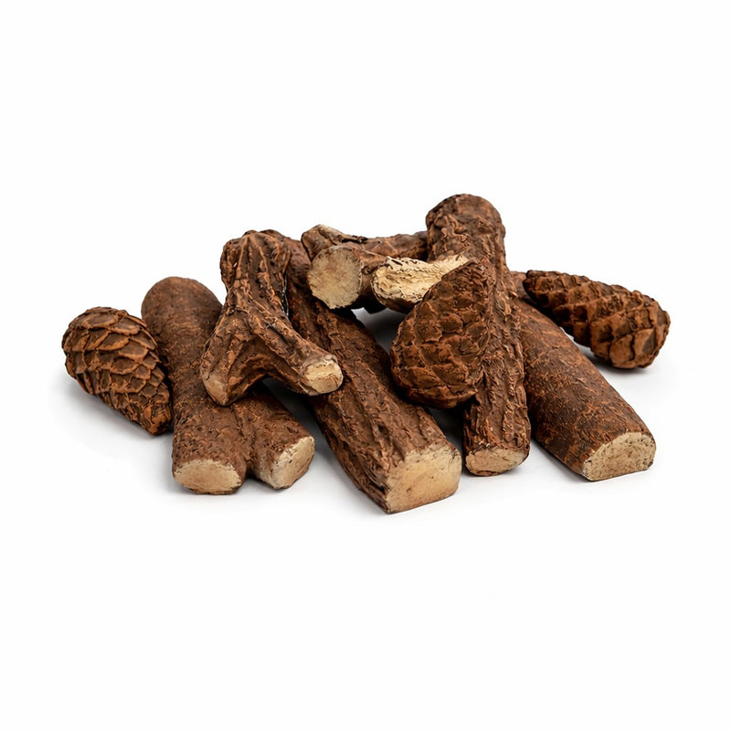 Set 9 pz legnetti in ceramica legna per camino a bioetanolo accessori per biocamino