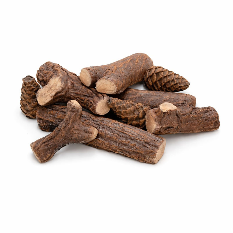 Set 9 pz legnetti in ceramica legna per camino a bioetanolo accessori per biocamino