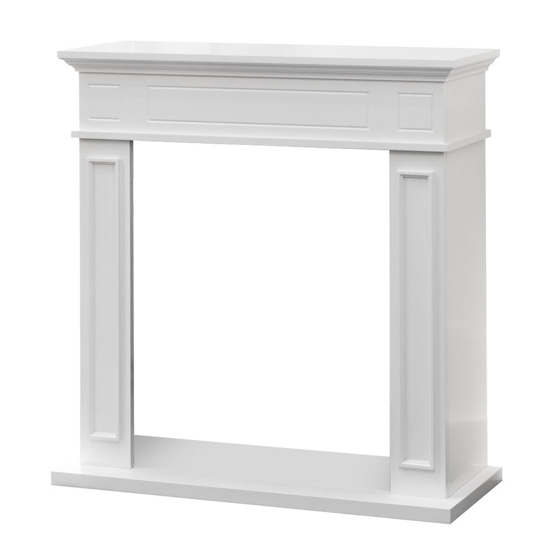 Cornice per camino rivestimento in legno L89,5xH90,5xP28 Jefferson Bianco