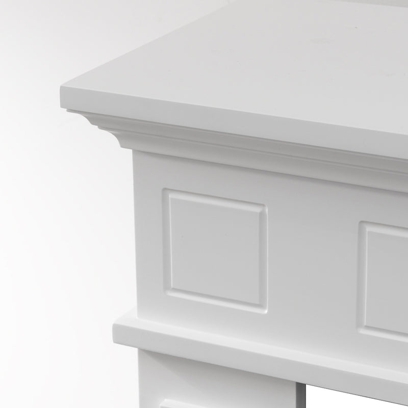 Cornice per camino rivestimento in legno L89,5xH90,5xP28 Jefferson Bianco