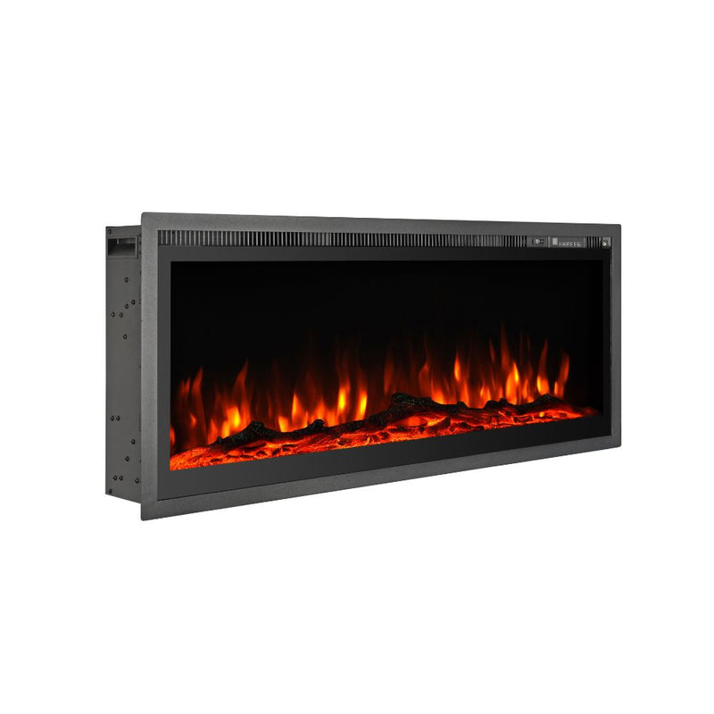 Camino elettrico caminetto da parete a incasso frontale CHICAGO130 L127 x P14 x H45
