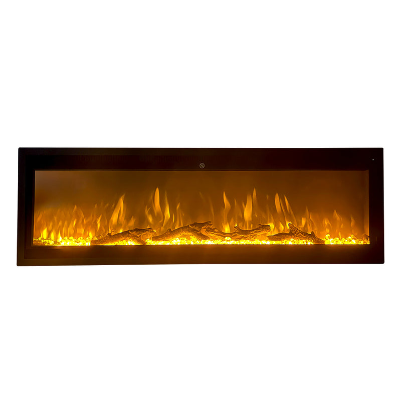 Camino elettrico caminetto da parete a incasso frontale CHICAGO130 L127 x P14 x H45