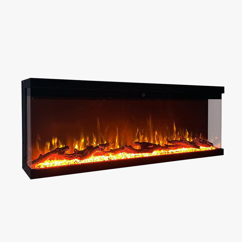 Camino elettrico da parete caminetto a incasso 3 Lati BOSTON100 L101,6 x P20 x H44