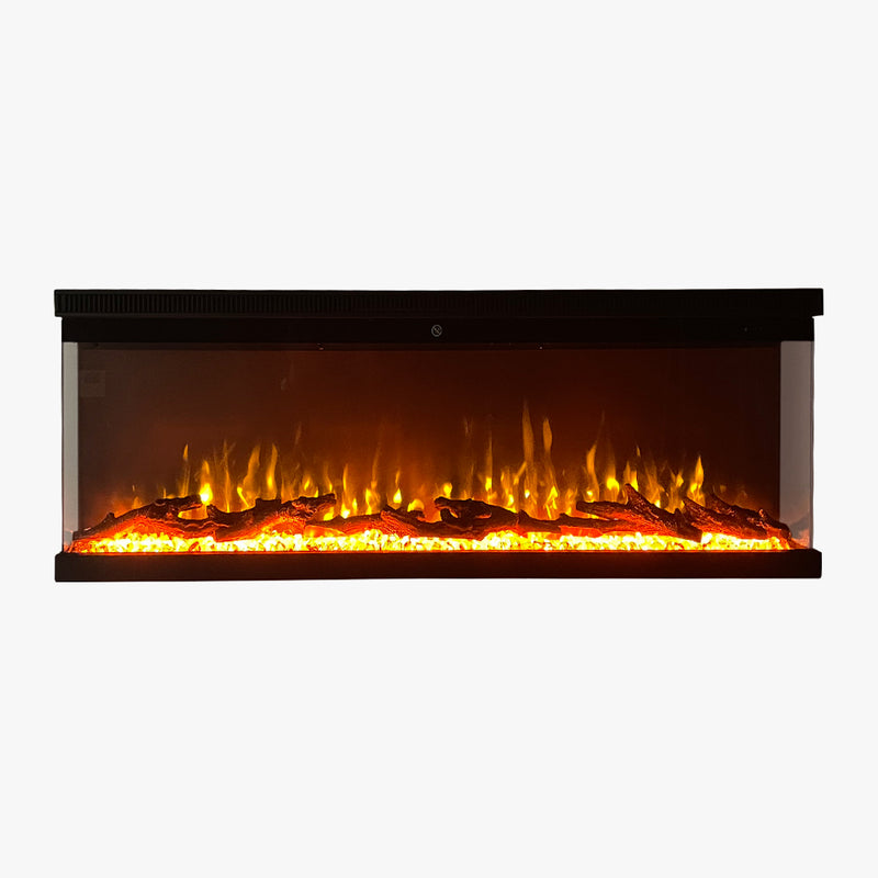 Camino elettrico da parete caminetto a incasso 3 Lati BOSTON130 L127 x P20 x H44
