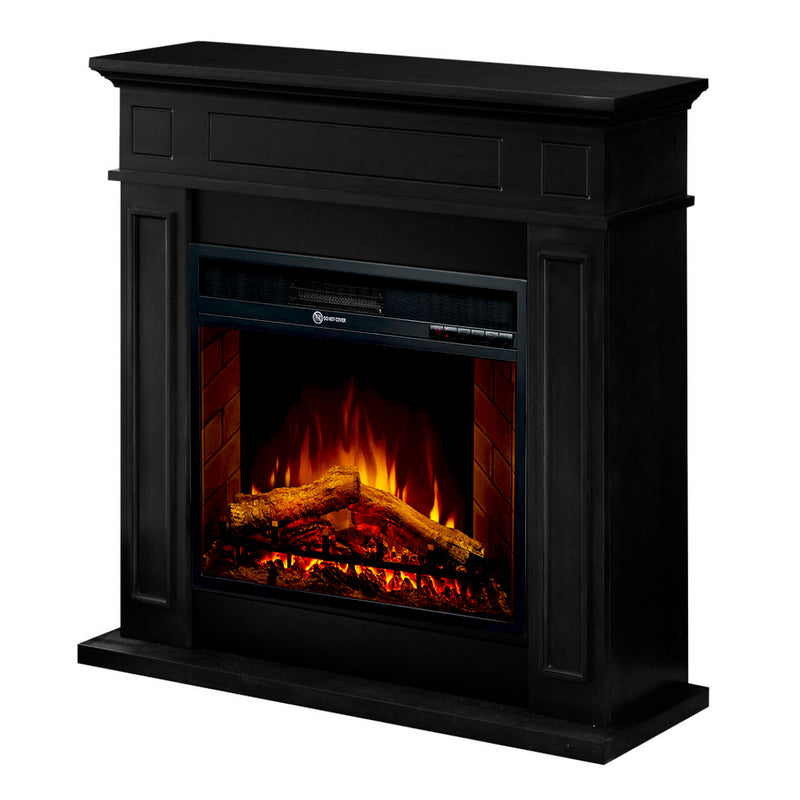 Camino elettrico da terra JEFFERSON in legno Nero L 89,5 x H90,5 x P28