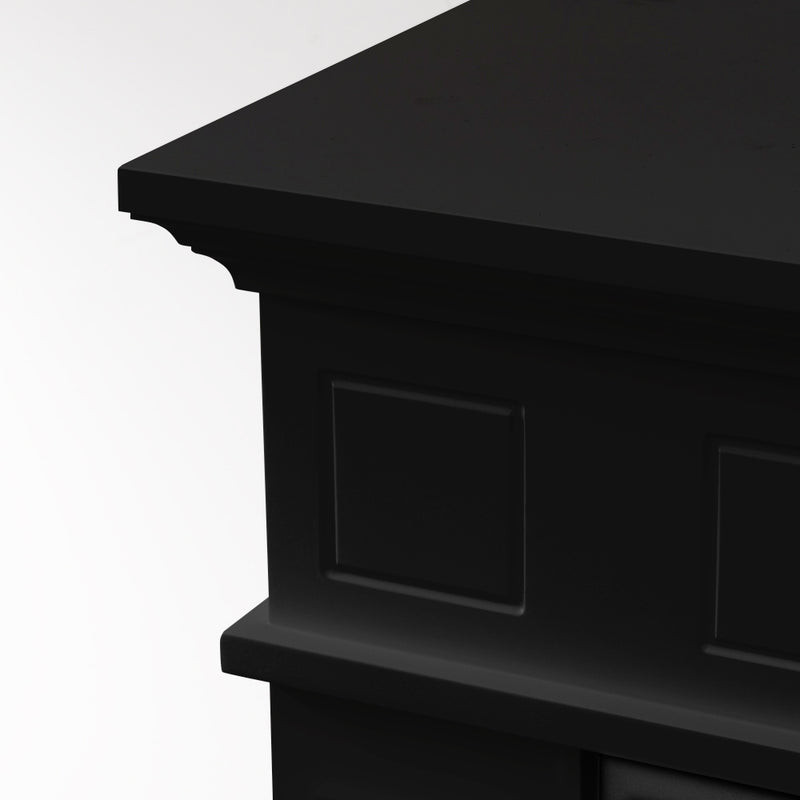 Camino elettrico da terra JEFFERSON in legno Nero L 89,5 x H90,5 x P28