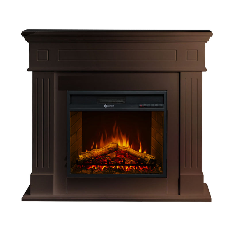 Camino elettrico da terra CAMBRIDGE in legno Noce 110x36x100h