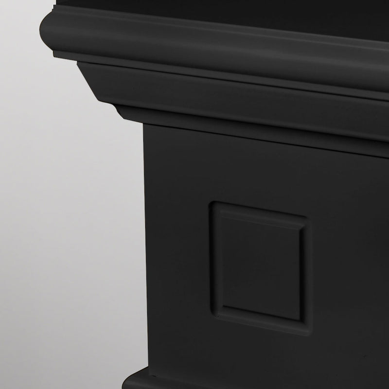 Camino elettrico da terra CAMBRIDGE in legno Nero 110x36x100h