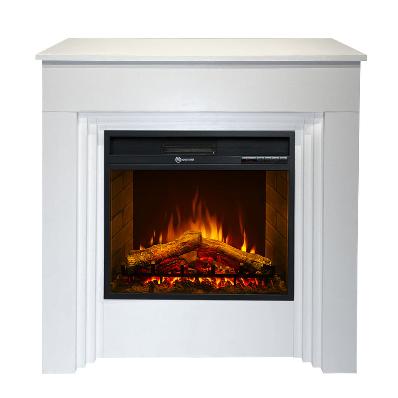 Camino elettrico da terra BELLINI in legno Bianco L96 x P35 x H96