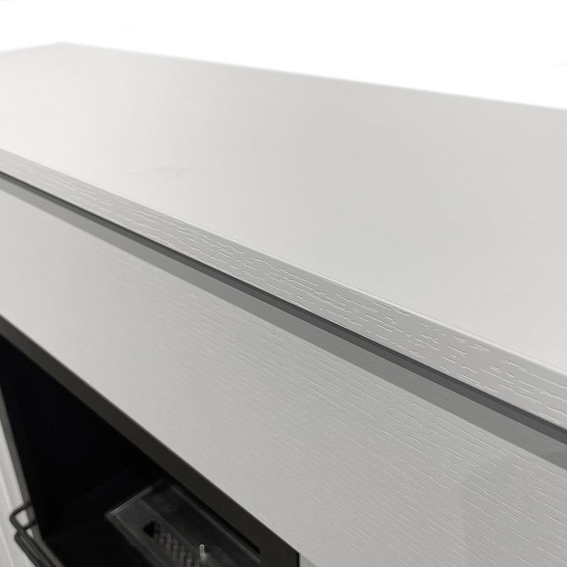Camino elettrico da terra BELLINI in legno Bianco L96 x P35 x H96
