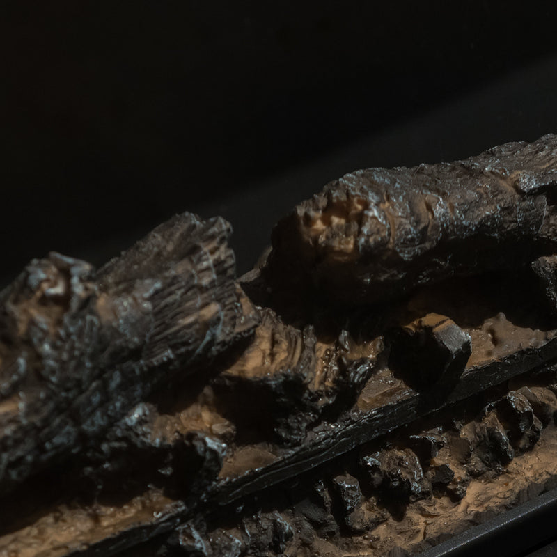 Camino elettrico da terra BELLINI in legno effetto Marmo Nero L96 x P35 x H96