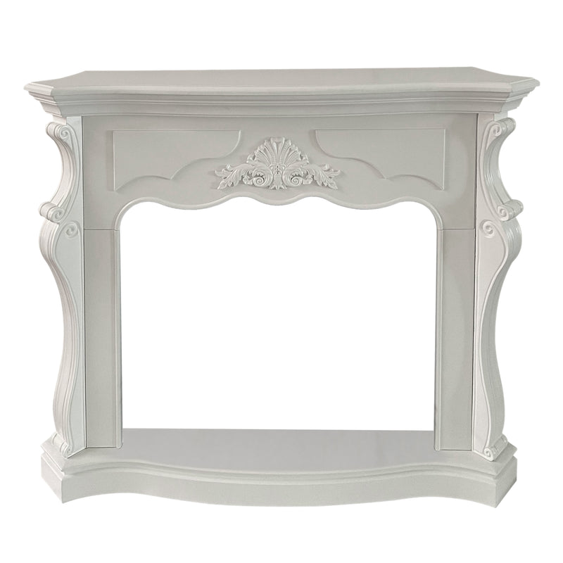 Cornice per camino rivestimento in legno L123xP39xH100 Parigi Bianco