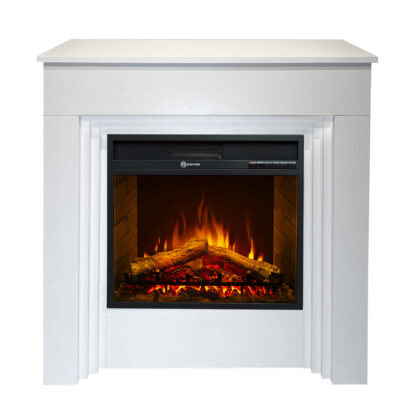 Camino elettrico da terra BELLINI in legno Bianco Made in Italy L96 x P35 x H96