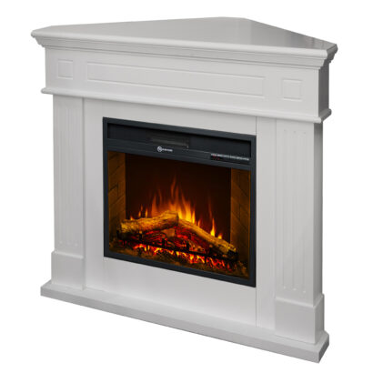 Camino elettrico caminetto da terra ad angolo FORD Bianco L110 x P63 x H102